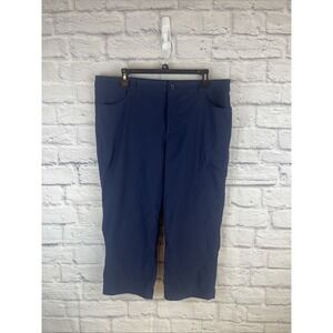 Eddie Bauer Women's Tech Capri Navy Gorpcore Hiking Pants Size 14 Stretch